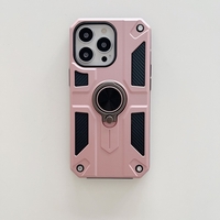 Husa protectie Flippy compatibila cu Apple iPhone 13 Defender Model 5 cu suport prindere inel,Roz Auriu