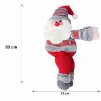 Clema pentru perdea, prindere cu arici, model Mos Craciun, material textil/poliester, 53 x 23 cm, multicolor