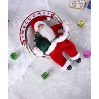 Jucarie decorativa, Flippy, Mos Craciun, 40 cm x 27 cm, grosime 12 cm, lana, tesatura de plus, poliester, interior/exterior