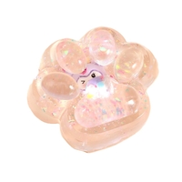 Jucarie Antistres Squishy, Flippy, cu Revenire Lenta, Squeeze Pinch Family, Model Cat Paw, 6.5 x 7 cm, din Tpr, 4-6 Ani, Model 1 Figurina, Transparent