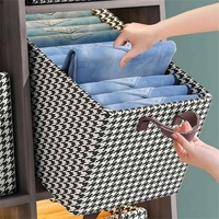 Cutie De Depozitare, Flippy, Pentru Haine, Lenjerie, Sosete Si Sutiene, Material Textil, 7 Compartimente, 44x30x20 cm, Culoare Alb-Negru