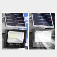 Proiector LED SMD 300W cu incarcare solara Flippy, panou solar, cu telecomanda, suport prindere, material ABS, 15AH, 400 LED-uri, temperatura culoare 6500k, 32x26x9 cm, negru