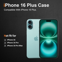 Husa de Protectie din Silicon, pentru Apple iPhone 16 Plus, PC, Antisoc, Rezistenta la Impact, Transparenta