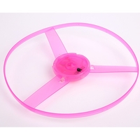 Jucarie Disc Zburator, Distractiv pentru Copii, Flippy, Aruncator Manual din Plastic, cu Lumini, Roz