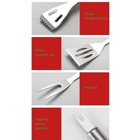 Set 20 Ustensile pentru Gratar, Flippy, din Otel Inoxidabil, Geanta Oxford, Argintiu