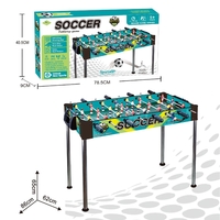 Masa de Fotbal, Flippy, cu Picioare Inalte, 8 Manere, Tablou de Scor, 86 x 62 x 65 cm, din Lemn/Otel si ABS, Albastru