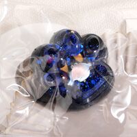 Jucarie Antistres Squishy, Flippy, cu Revenire Lenta, Squeeze Pinch Family, Model Cat Paw, 6.5 x 6 cm, din Tpr, 4-6 Ani, Model 3 Vietati Marine, Negru cu Insertii