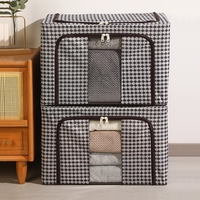 Cutie de Depozitare Pliabila, Flippy, Cu fermoar Bidirectional, 24 L, Textil, 40x30x20 cm, Cadru Metalic, o Fereastra, Suport Baza Stabil din Plastic, Design Zebra, Alb Negru