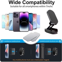 Suport auto magnetic multifuncțional Flippy, Universal, compatibil cu toate dimensiunile de telefon, negru