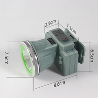Lanterna LED de Montat pe Cap, Flippy, cu Raza Lunga de Zoom, Reincarcabila USB, Far Telescopic, Rezistent la Apa, Reglabil, pentru Pescuit in Aer Liber, Camping, Lumina Puternica, Lanterna, 8.6x7.5x6.5cm, Verde Deschis