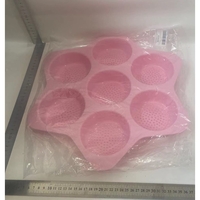 Forme de Silicon pentru Copt, Flippy, 7 Forme Rotiunde, pentru Burgeri si Prajituri, 38.5 x 4 cm, Roz