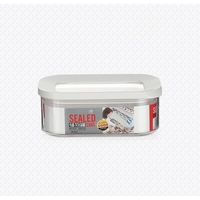 Cutie de Depozitare Alimente, Flippy, 450 ml, Capac Alb, din ABS+Silicon, 14.5 x 9 x 6 cm, Transparent