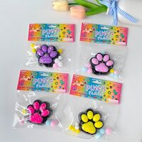 Jucarie Antistres Squishy, Flippy, cu Revenire Lenta, Squeeze Pinch Family, Model Labuta de Pisica, 6.8x6.2 cm, 55g, Ambalaj Transparent, Galben