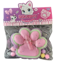 Jucarie Antistres Squishy, Flippy, cu Revenire Lenta, Model Labuta de Pisica, 200g, 12.5 x 10.5 cm Squeeze Pinch Family, Ambalaj Transparent, Model 11
