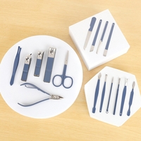 Set 16 Piese de Ingrijire Cosmetica, Flippy, pentru Manichiura, Pedichiura, Fata, Geanta Organizatoare din Piele Ecologica Inclusa, Mov