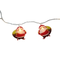 Set 10 Ornamente pentru Instalatie, Flippy, Atasare la Instalatia de Craciun, Design Festiv, Protectie Becuri Instalatie, Rezistente la Zapada, Interior/ Exterior, Model Mos Craciun cu Sac