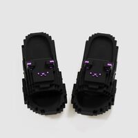 Papuci Casual pentru Adolescenti, Flippy, Model Unisex de Forma Pixel, Rezistenti Usori si Moi din Spuma EVA Antiderapanti, Marime 36-37, Negru