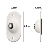 Set 16 Roti Autoadezive Universale, Flippy, pentru Mutat Mobila, Rotire 360 de Grade, Usor de Montat, ABS, 4.5x2.8x1.4 cm, Alb