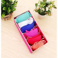 Cutie De Depozitare, Flippy, Pentru Lenjerie, Sosete Si Sutiene, Material Textil, 6 Compartimente, 32 x 16 x 10 cm, Culoare Roz