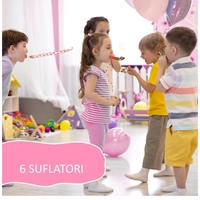 Set 6 Suflatori, Flippy, Colectia LA MULTI ANI, 19 x 11 cm, din Carton/Plastic/Hartie, Multicolor