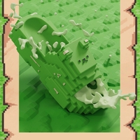 Papuci Casual pentru Adolescenti, Flippy, Model Unisex de Forma Pixel, Rezistenti Usori si Moi din Spuma EVA Antiderapanti, Marime 38-39, Verde deschis