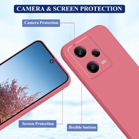 Husa de Protectie, Flippy, pentru Xiaomi Redmi Note 12 Pro 5G, Liquid Silicone, cu Microfibra pe Interior, Protectie Antisoc, Compatibil Incarcare Wireless, Rosu Camellia