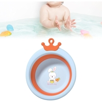 Cada Pliabila pentru Baie pentru Copii, Flippy, Cadita pentru Bebelusi, Model Rotund cu Iepuras, Blue, 30x31x3.5 cm, 3.3 L