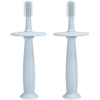 Periuta de Dinti din Silicon pentru Bebelusi, Flippy, fara BPA, 360 Grade, Bariera Anti-Inghitire, Maner Ergonomic, 12.5 x 15 cm, Albastru