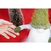 Ornament de Craciun spiridus, Flippy, verde/alb, textil, 53 cm