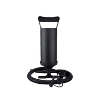 Pompa manuala pentru umflat obiecte gonflabile , colace , saltele , cu 3 adaptori pentru interconectare si furtun, negru, Flippy