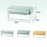Set Cutie pentru Gheata, Flippy, Uz Casnic, 1 Tavita pentru Cuburi, Capac Etans, Lopata, 23.5x13.3x10 cm, Verde