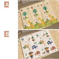 Covoras pentru Copii, Flippy, cu 2 Fete, Model ZOO/Ursulet, din XPE+PE, Impermeabil, Antiderapant, Protectie Termica, +3 Luni, Pliabil, 180 x 200 x 1.5 cm, Multicolor