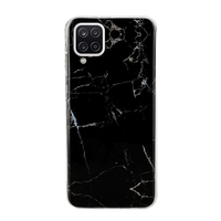 Husa protectie pentru Apple iPhone SE 2020 Soft IMD TPU Marble Negru Suport inclus