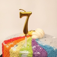 Lumanare de Tort, Flippy, Model Cifra 7, Party, 4.5 x 2.5 cm, din Parafina, Auriu
