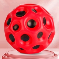 Minge Saltareata Hiperelastica, Flippy, Space Moon Ball foarte Elastica, Antistress pentru Copii, Diametru 66 mm, Rosu