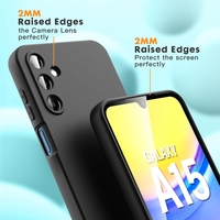 Husa de Protectie, Flippy, pentru Samsung Galaxy A15, Liquid Silicone, cu Microfibra pe Interior, Protectie Antisoc, Compatibil Incarcare Wireless, Negru