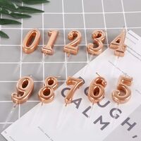 Lumanare de Tort, Flippy, Model Cifra 5, Party, 4.5 x 2.5 cm, din Parafina, Rose Gold
