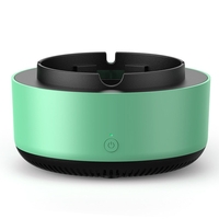 Scrumiera Multifunctionala cu Absorbtie, Flippy, Incarcare USB, cu Purificator de Aer, Scrumiera cu Absorbtie Fum, 14,5 x 14 x 7,5 cm, Verde