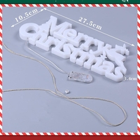 Instalatie LED de Craciun, Flippy, Litere 3D, Merry Christmas, Lumina Calda, 27.5 x 10.5 x 1.4 cm, Alb