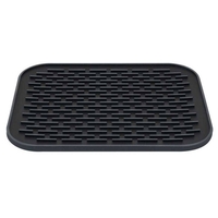Covoras din Silicon pentru Scurgere Vase, Flippy, Uz Casnic, Rezistent la Temperaturi Ridicate, Izolator, 30x24 cm, Negru