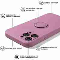 Husa protectie Flippy compatibila cu Apple iPhone XR Liquid Silicone Ring cu suport rotativ Mov