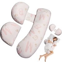 Set Perna pentru Gravide, Flippy, Husa Detasabila, Spuma Moale, Utilizare in Forma H si U, Reglabila, Latime Ajustabila, Proactive, Roz Pal