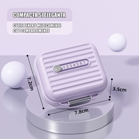 Cutie Medicamente, Flippy, Mov, 7 Compartimente, Portabila si Compacta, 7.8x7.2x3.5 cm, Ideala pentru Uzul Cotidian