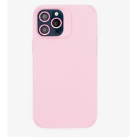 Husa Apple iPhone 15 Pro Max, Flippy, din Silicon Lichid, Interior din Microfibra, Lentile Fosforescente de Protectie Camera, Anti Amprenta, Rezistenta la Socuri, Roz