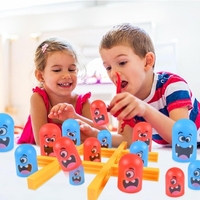 Joc Interactiv, Flippy, Tic Tac Toe Gobble, din Plastic, +3 Ani, 18 Piese, 21.5 x 4 x 10 cm, Albastru/Rosu