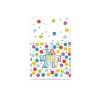 Set 10 Pungi de Cadou, Flippy, Colectia LA MULTI ANI, 16.5 x 25 cm, din Plastic, Multicolor