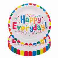 Set 10 Farfurii Happy Everyday, Flippy, 17 cm, din Hartie 300 g, Multicolor