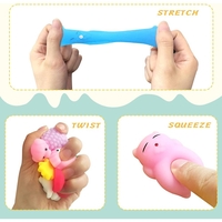Jucarie Antistres Squishy, Flippy, cu Revenire Lenta, Squeeze Pinch Family, Model Unicorn, Ambalaj Transparent, multicolor