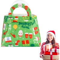 Geanta pentru Copii, Flippy, Pliabila, pentru Cadouri de Craciun, din Panza Netesuta, 13 x 12 x 6 cm, Verde
