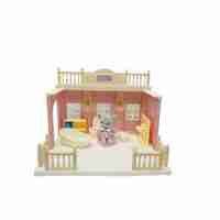 Baie pentru papusi cu mobilier si figurina